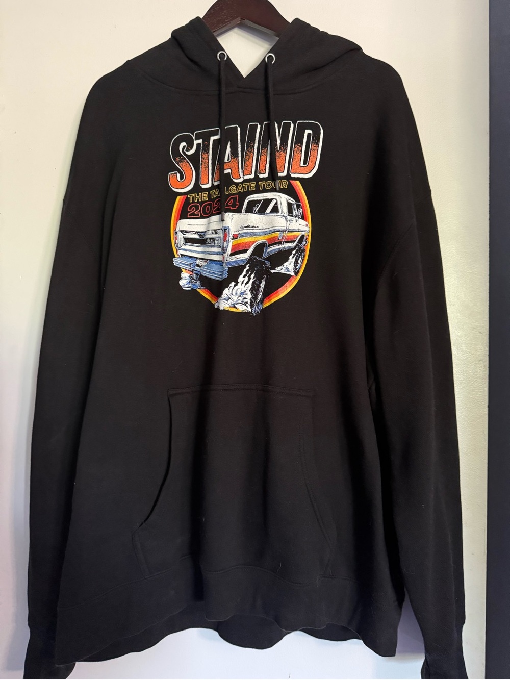 Sz 3X Unisex Staind 2024 The Tailgate Tour Black Hoodie - Band Merch